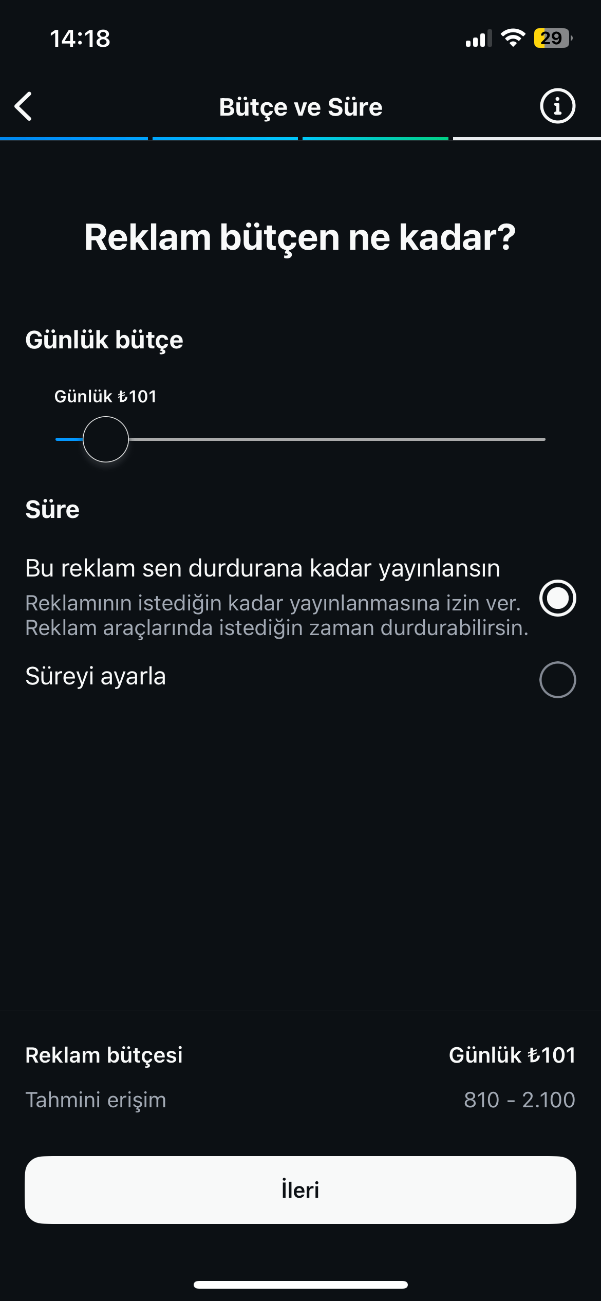 instagrama nasıl reklam verilir adım 3